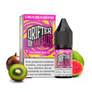 Drifter Bar Salts Kiwi Passion Guava Ice 10ml con sabor tropical y sales de nicotina